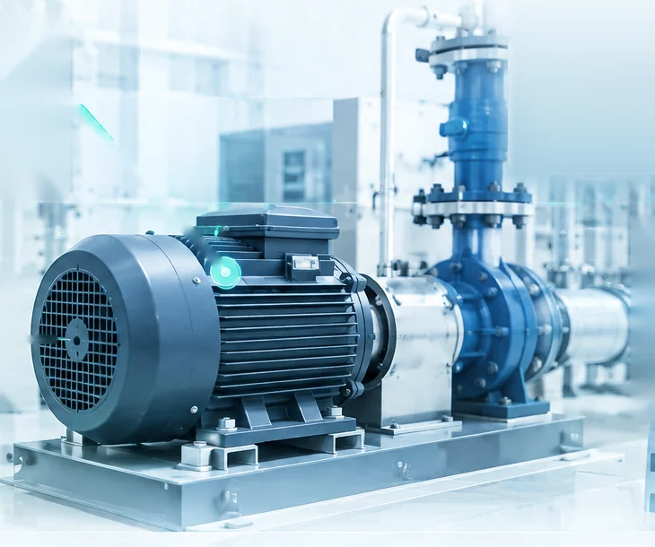 Bomba de agua en sala de máquinas con una incidencia de vibración detectada en MTPlanner